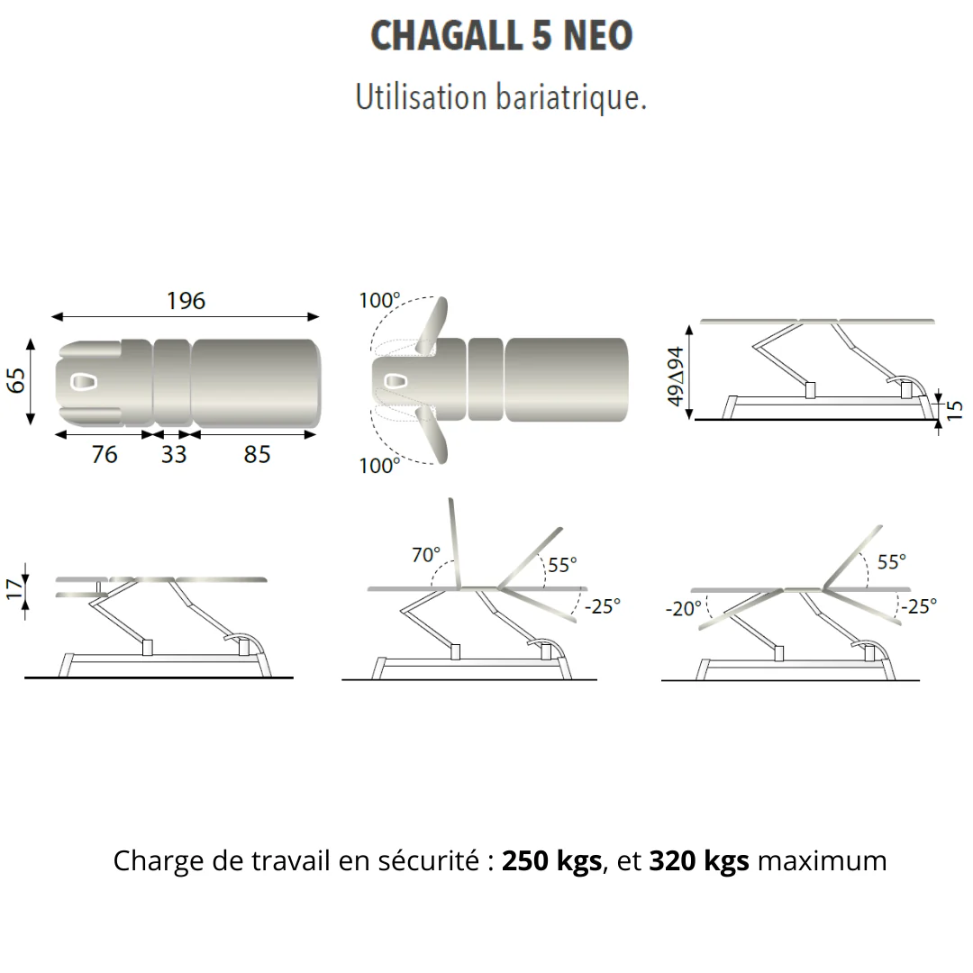 Table de massage CHAGALL NEO 5 plans - Image 2