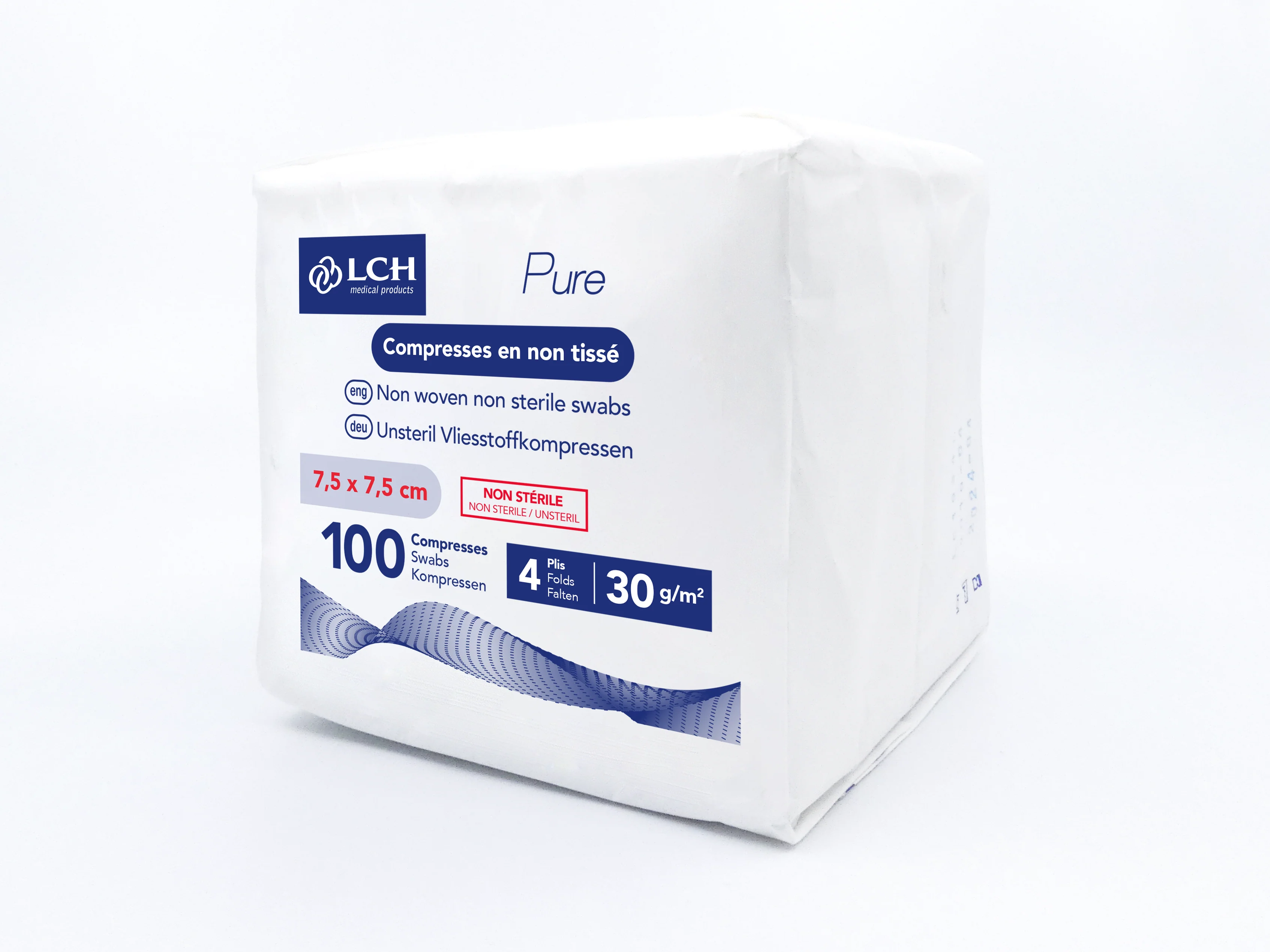 Compresses en non tissés non stériles PURE N30 - LCH - pack de 100 compresses - Image 3