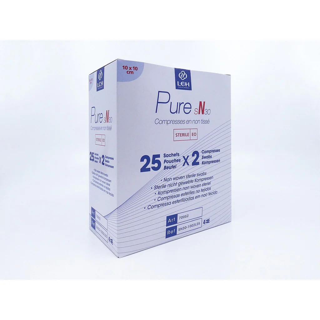 Compresses en non tissé stériles 30g LCH - 10x10cm - Image 3