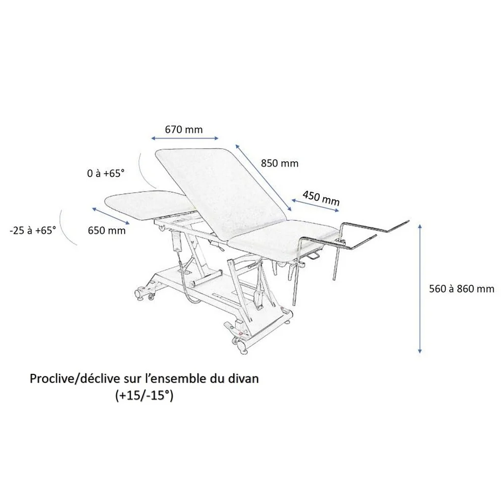 Divan électrique VIMEU 3 plans - Sellerie plate avec largeur 67 ou 80cm - Image 5