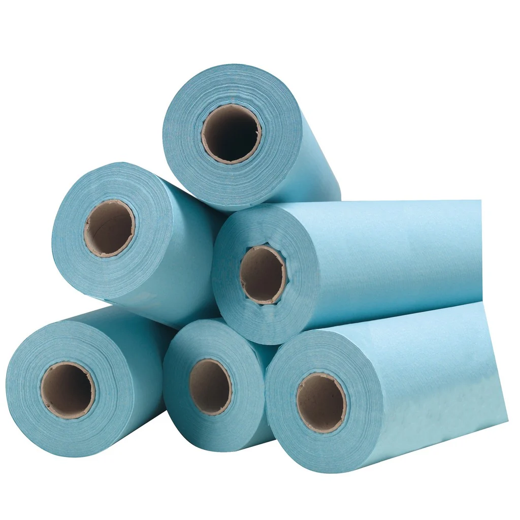 Drap d'examen plastifié bleu - 50 x 38 cm ou 50 x 114 cm - Carton de 6 rouleaux - Image 2