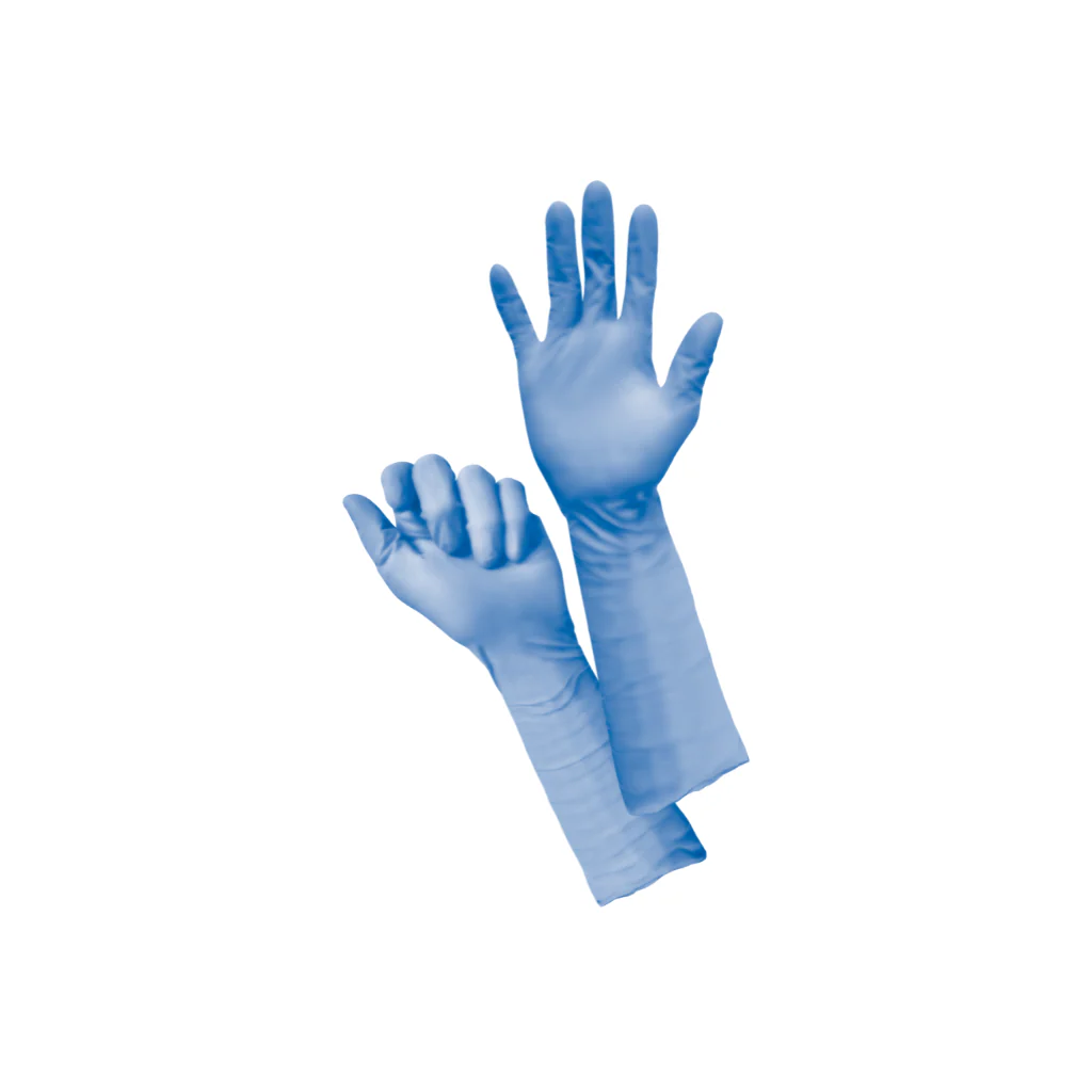 Gant d'examen Nitrile Nitriskin non poudré bleu Extra Long 40cm, boite de 50 - Image 5