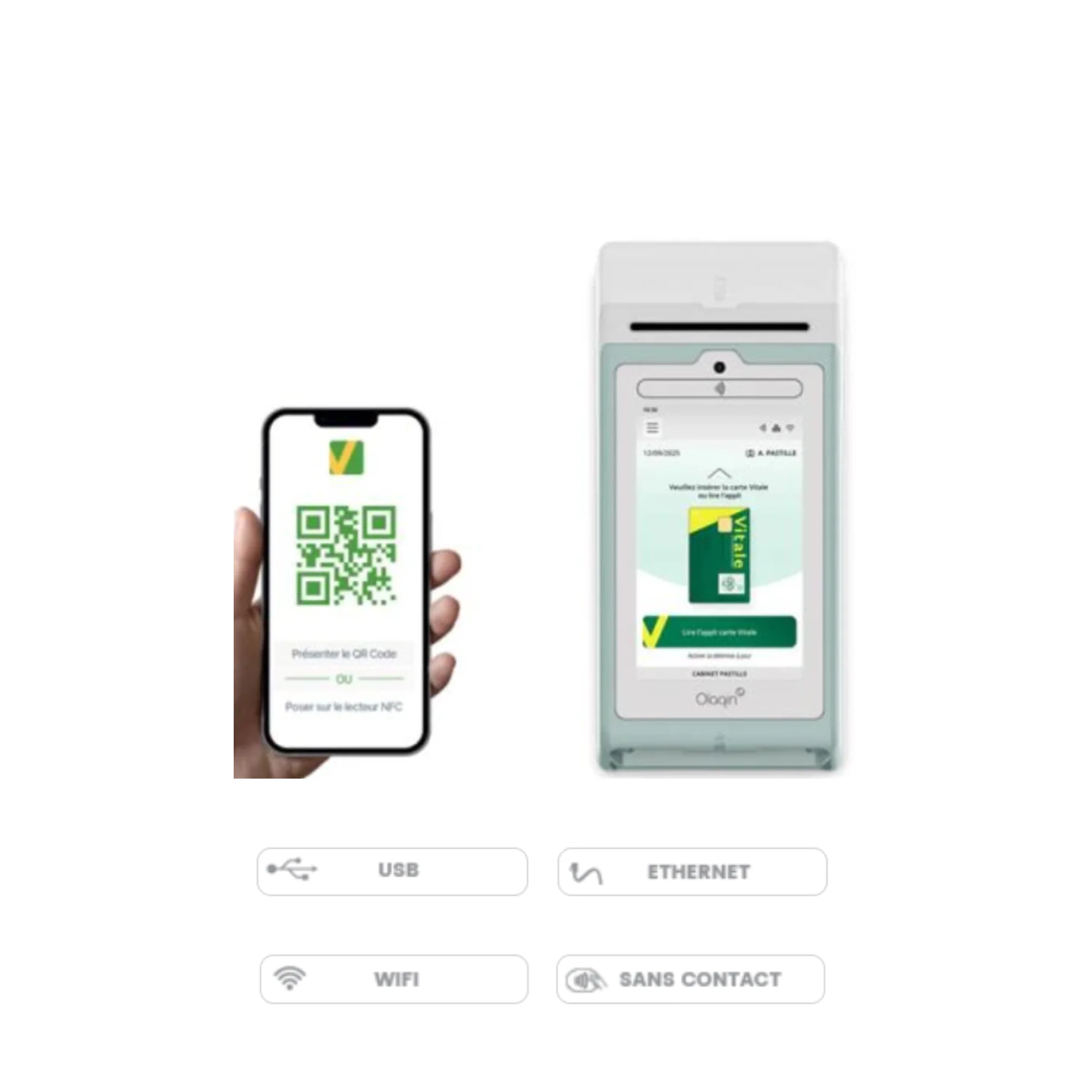 PRIUM PRO + Lecteur de carte vitale PC/SC trifente et Sans contact NFC - QR code - Image 3