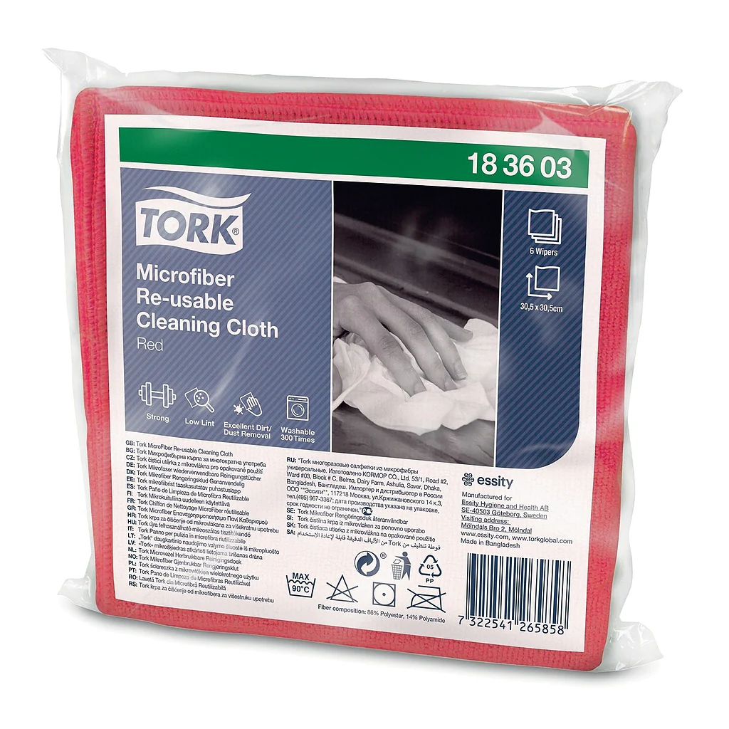 Tork Chiffon de Nettoyage Microfibre réutilisable - 6 lavettes - Image 4